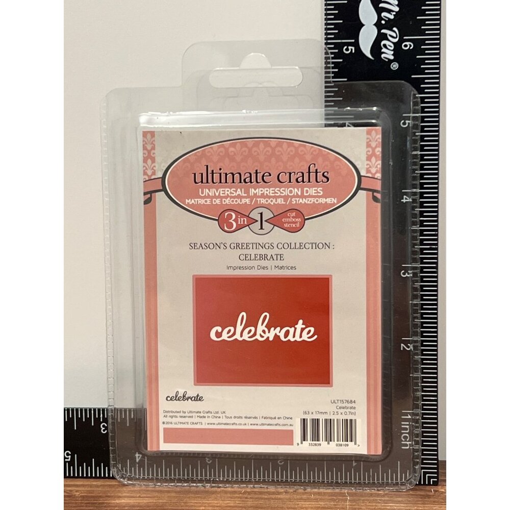 Ultimate Crafts 3-In-1 Universal Impression Dies CELEBRATE ULT157684